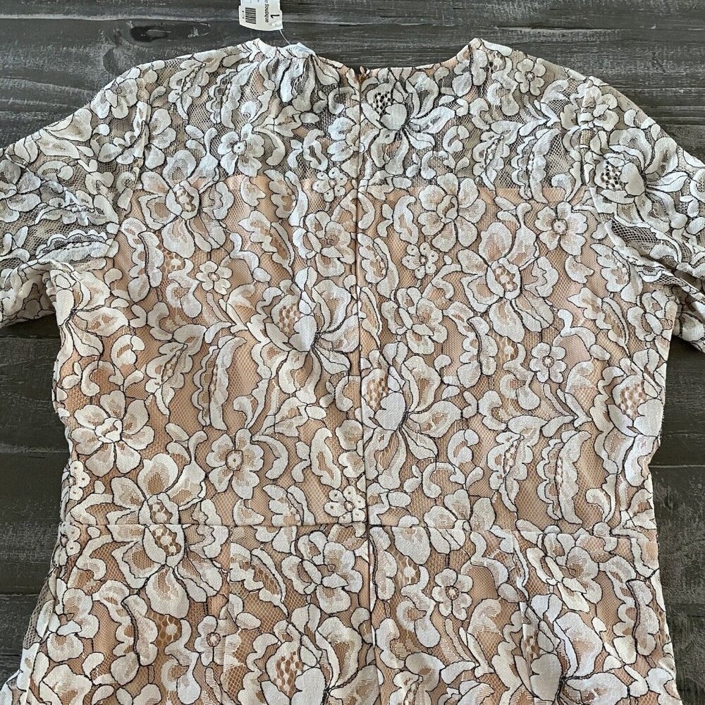 Peach Love California Dress Size Large Floral Lace Short Sleeve Lined Ladies New - Picture 6 of 10